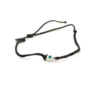 Pura Vida Evil Eye Braided String Bracelet Grey Adjustable Boho Charm Accessory